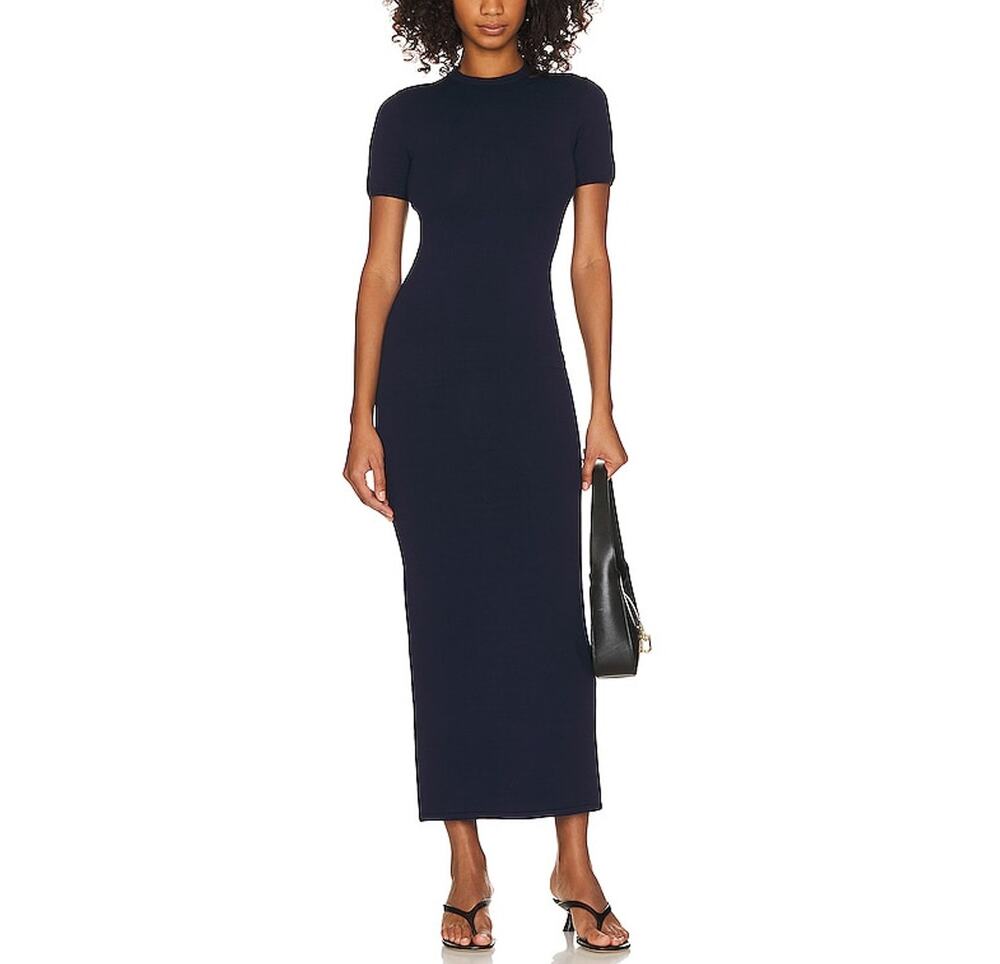 Grlfrnd Knit Blue Florrie Maxi Dress Size S